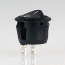 Einbau-Wippschalter schwarz rund 1-polig EIN/AUS 10A/250V Einbaumaß 19mm unbeleuchtet