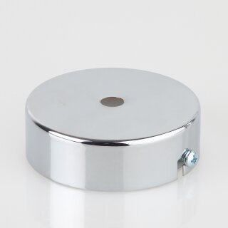 1-Loch Lampen-Baldachin Metall 80x25mm verchromt ohne Zugentlaster für 1 Lampenpendel