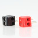 Mini DIN Lautsprecher-Stecker rot und schwarz abgewinkelt...