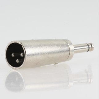 XLR-Adapter 3-pol Stecker auf 6,3mm Mono Klinken-Stecker