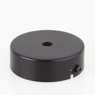 1-Loch Lampen-Baldachin Metall 80x25mm schwarz ohne Zugentlaster für 1 Lampenpendel