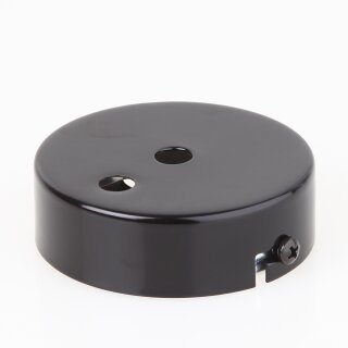2-Loch Lampen-Baldachin Metall 80x25mm schwarz ohne Zugentlaster für 2 Lampenpendel