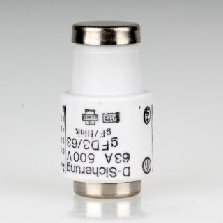 63A Diazed-Sicherung Keramik Schmelzeinsatz DIII 500V