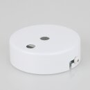 2-Loch Lampen-Baldachin Metall 80x25mm weiß ohne...
