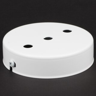3-Loch Lampen-Baldachin Metall 100x25mm weiß ohne Zugentlaster für 3 Lampenpendel