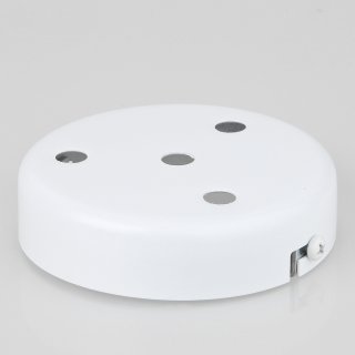 Lampen Metall Baldachin 100x25mm weiss für 4 Lampenpendel