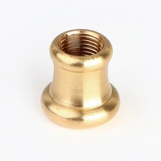 M10x1 Ziermuffe 18x18mm Messing roh für Lampen und Leuchtenbau