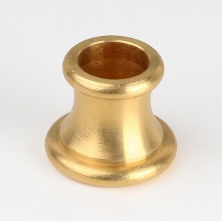 Ziermuffe 25x21mm mit 13,5mm Bohrung Messing roh für Lampen und Leuchtenbau