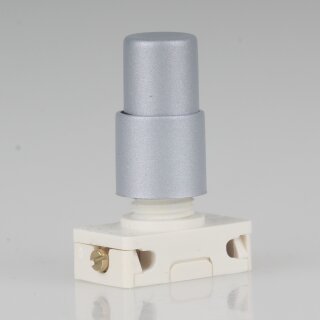 interBär Einbau-Druckschalter silber 1-polig EIN/AUS 250V/2A  mit Spezialknopf