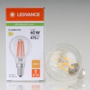 LEDVANCE E14 LED-Leuchtmittel 3,4W=(40W) 240V Tropfen-Form klar 2700K warmweiß 470 Lumen