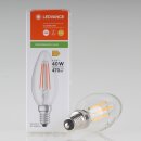 LEDVANCE E14 LED-Leuchtmittel 3,4W=(40W) 240V Kerzen-Form klar warmweiß 470 Lumen