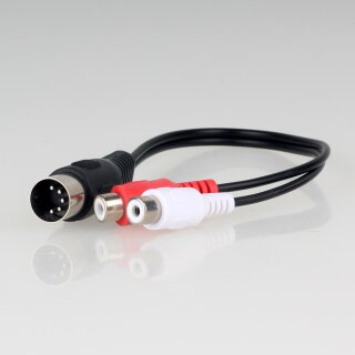 Audio-Verbindungskabel 5-pol DIN-Stecker auf 2x Cinchkupplung 0,2 Meter