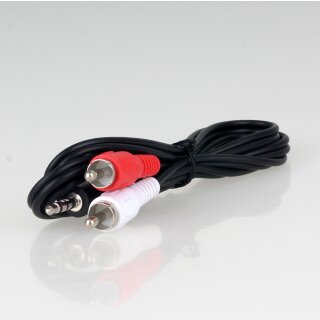Audio-Verbindungskabel 3,5mm Stereo Klinkenstecker auf 2 x Cinchstecker 1 Meter