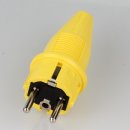 PVC Schutzkontakt-Stecker Gummistecker gelb 250V/16A spritzwassergeschützt IP44