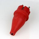 PVC Schutzkontakt-Stecker Gummistecker rot 250V/16A spritzwassergeschützt IP44