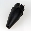 PVC Schutzkontakt-Stecker Gummistecker schwarz 250V/16A spritzwassergeschützt IP44