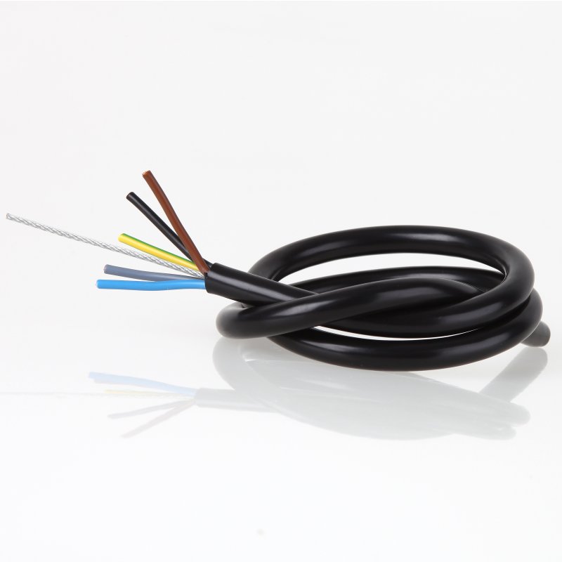 PVC-Lampen-Kabel Rundkabel schwarz 2-adrig