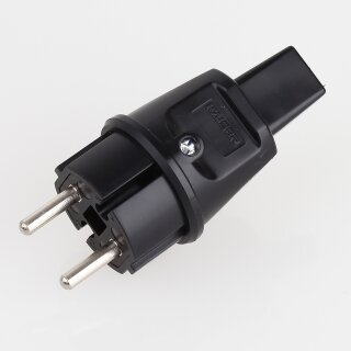 PVC Konturenstecker schwarz 250V/16A für Illu-Flachkabel Lichterkette