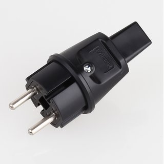 PVC Konturenstecker schwarz 250V/16A für Illu-Flachkabel