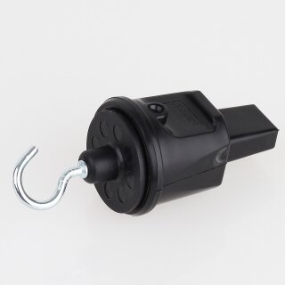 PVC Endstück mit Haken schwarz für Illu-Flachkabel Lichterkette