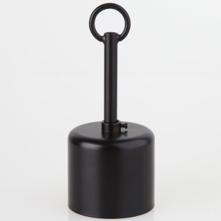 Lampen Baldachin 62x63mm Metall schwarz lackiert Zylinderform mit Leuchtenaufhängung