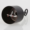 Lampen Baldachin 62x63mm Metall schwarz lackiert Zylinderform mit Leuchtenaufhängung