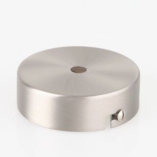1-Loch Lampen-Baldachin Metall 80x25mm Edelstahloptik ohne Zugentlaster für 1 Lampenpendel