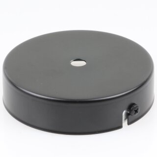 1-Loch Lampen-Baldachin Metall 100x25mm schwarz ohne Zugentlaster für 1 Lampenpendel