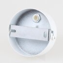 2-Loch Lampen-Baldachin Metall 80x25mm weiß mit Zugentlaster Kunststoff für 2 Lampenpendel