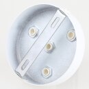 Lampen-Baldachin 100x25mm Metall weiß mit Zugentlaster aus Kunststoff  für 4 Lampenpendel