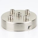 Lampen-Baldachin 100x25mm Metall Edelstahloptik mit Zugentlaster Metall für 5 Lampenpendel