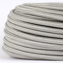 Textilkabel Stoffkabel silber 3-adrig 3x0,75...