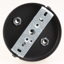 Lampen-Baldachin 100x25mm Metall schwarz mit Zugentlaster Kunststoff für 5 Lampenpendel
