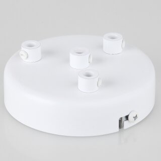 Lampen-Baldachin 100x25mm Metall weiß mit Zugentlaster Metall für 4 Lampenpendel