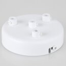 Lampen-Baldachin 100x25mm Metall weiß mit Zugentlaster Metall für 4 Lampenpendel