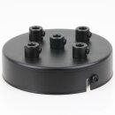 Lampen-Baldachin 100x25mm Metall schwarz mit Zugentlaster Metall für 5 Lampenpendel