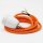 Textilkabel Orange mit E27 Porzellanfassung und Zugentlastung Metall verchromt 1-5m