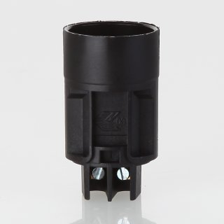 E14 Lampenfassung Kunststoff schwarz ohne Metall-Winkel für Kronleuchter/Lüster