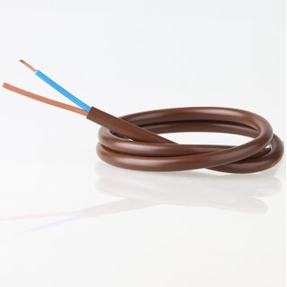 PVC Lampenkabel Rundkabel braun 2-adrig, 2x0,75mm² H03 VV-F
