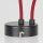 2-Loch Lampen-Baldachin Metall 80x25mm schwarz mit Zugentlaster Metall für 2 Lampenpendel