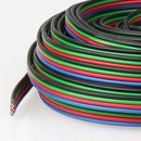 5 Meter Niedervoltkabel Vierlingslitze 4x0,25 mm²  für RGB LED Streifen