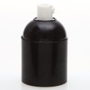 E27 Bakelit-Optik Fassung schwarz Glattmantel mit...