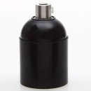 E27 Bakelit-Optik Fassung schwarz Glattmantel mit...
