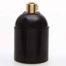 E27 Bakelit-Optik Fassung schwarz Glattmantel mit...