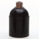 E27 Bakelit-Optik Fassung schwarz Glattmantel mit...