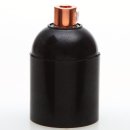 E27 Bakelit-Optik Fassung schwarz Glattmantel mit...