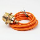 Textilkabel Orange mit E27 Lampenfassung Metall...