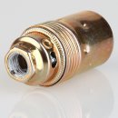 E14 Lampenfassung Metall vermessingt mit Glattmantel und Zugentlastung Kunststoff transparent