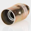 E14 Lampenfassung Metall vermessingt mit Glattmantel und Zugentlastung Kunststoff transparent