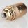 E14 Lampenfassung Metall vermessingt mit Glattmantel und Zugentlastung Kunststoff transparent
